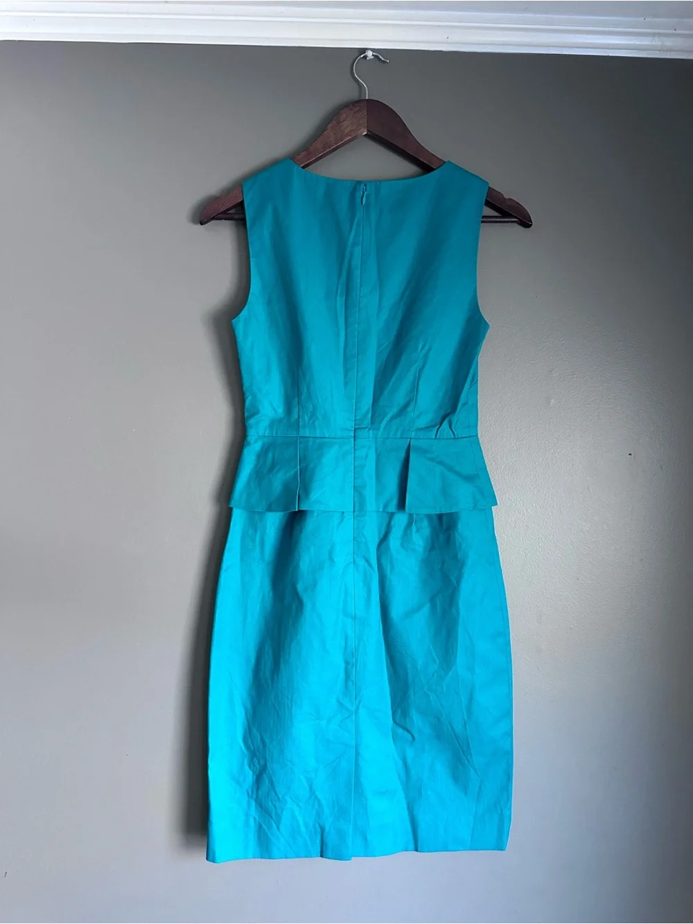 J.Crew Structured Sleeveless Peplum Midi Dress- Green - Size 00